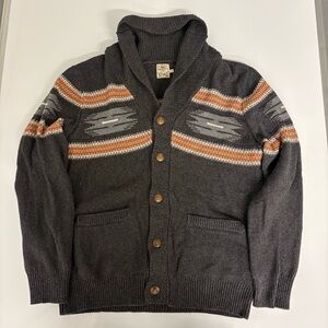Faherty x STAG Shawl Collar Cardigan Sweater Men Large Southwestern Cotton Knit